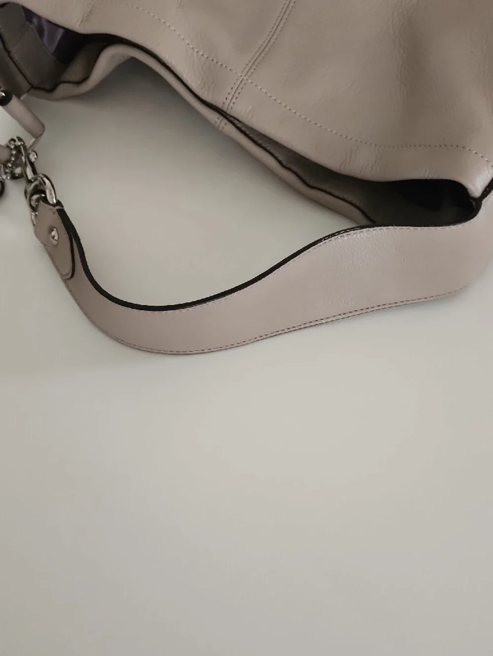 Coach Park Avery Pebbled Leather Shoulder Hobo in Light Taupe With Stud Detail